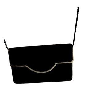 Carla Marchini Rare Vintage Black Velvet Evening Bag Crossbody/Shoulder Carry